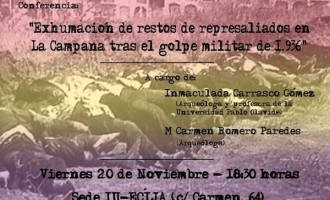 Conferencia en Écija: “Exhumación de restos de represaliados en La Campana tras el golpe militar de 1936″