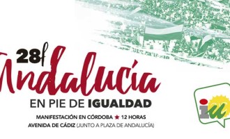 Izquierda Unida de Écija facilita la asistencia a la manifestación en el día de Andalucía en Córdoba.