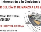 NOTA IMPORTANTE sobre la apertura del Nuevo Hospital de Écija